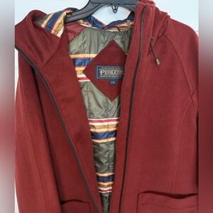 Pendleton Women’s Beverly Wool Hooded Coat (Burgundy)